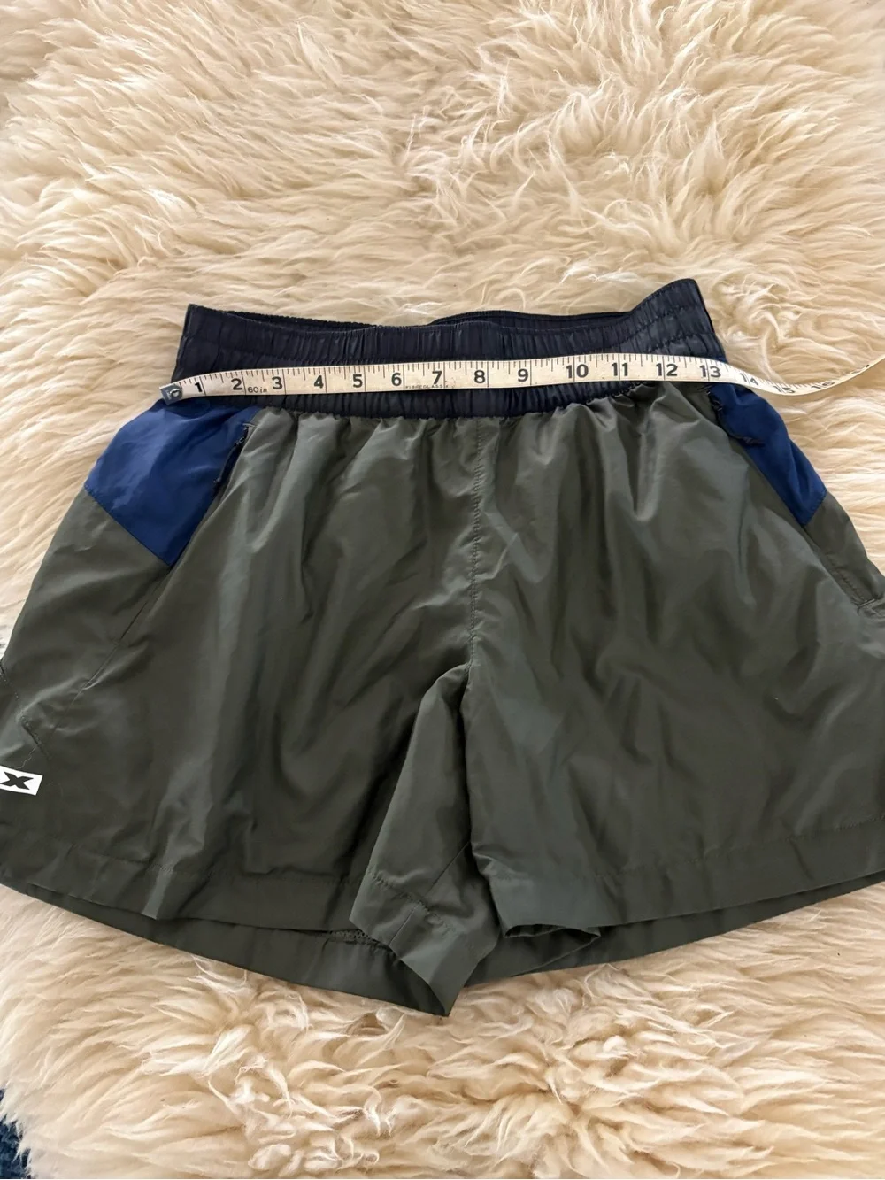 The North Face Windwall TNFX Olive Green and Navy Athletic Shorts